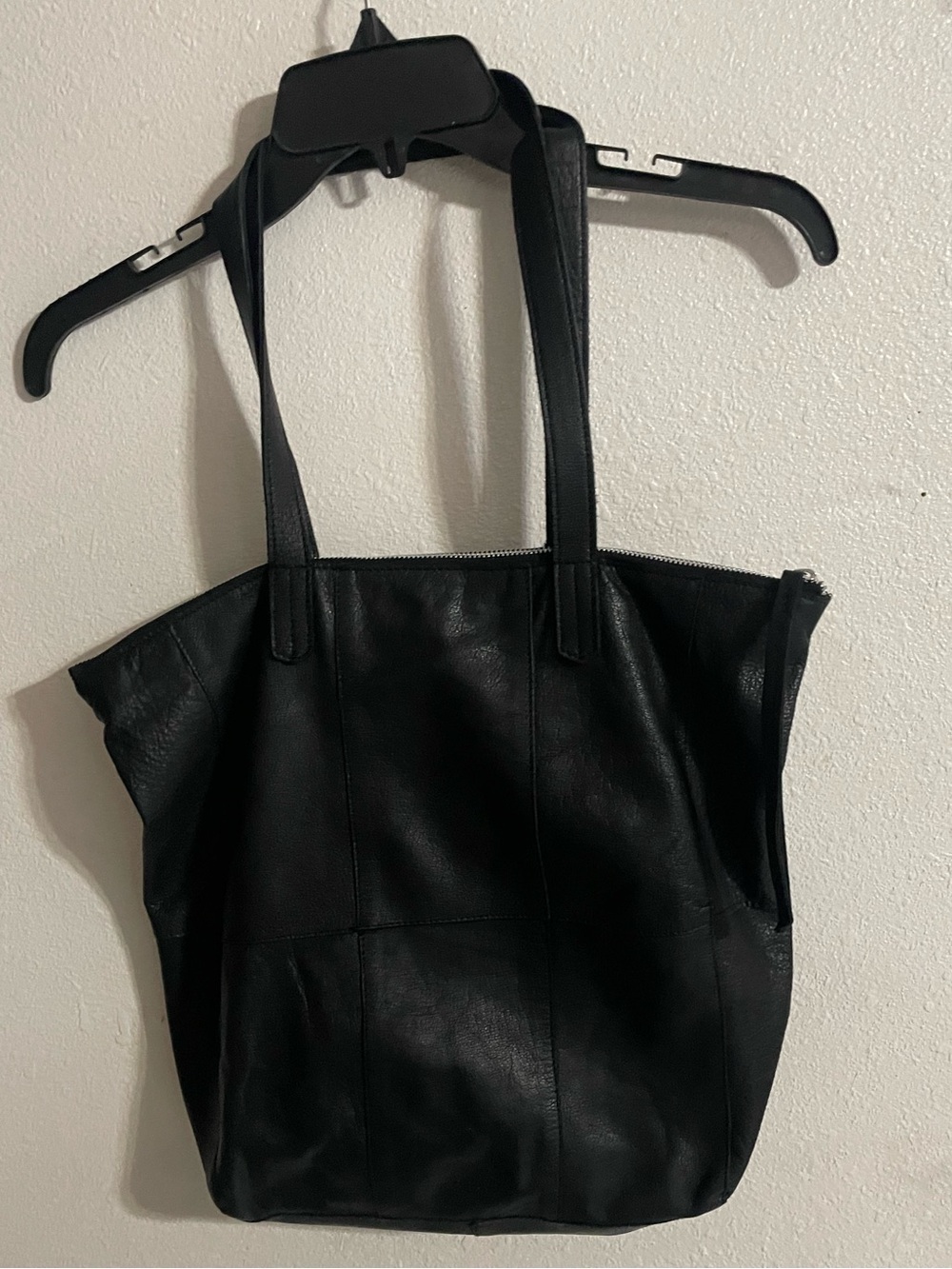 Day and Mood Heather Tote Bag Womens Black Pebbled Leather Shoulder Slouchy - Picture 2 of 4